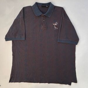 Vintage 1996 Wile E Coyote Golf Embroidered Warner Bros Studio Store Polo L